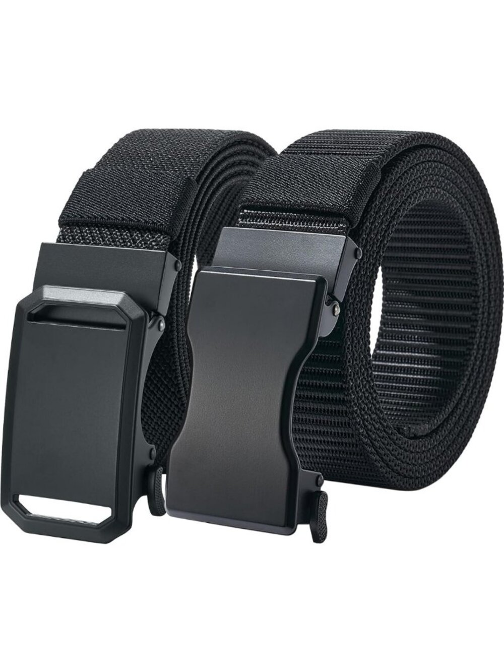 Men's Elastic & Inelastic Ratchet Belt Bundle - Adjustable, Stylish, Versatile